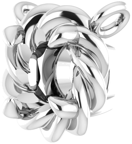 14K White 4 mm Round Claw-Prong Rope Solitaire Necklace Center (2)