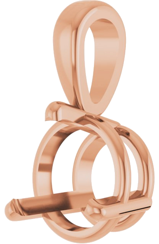 14K Rose 6.5 mm Round 3-Prong Pendant Mounting (2)
