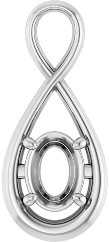 Pakabukas „Infinity-Inspired Solitaire“ 14k white gold Oval 8mm x 6mm (1)
