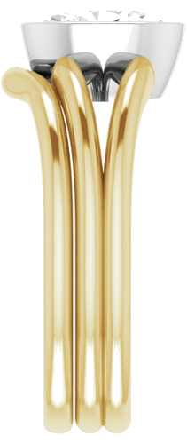 Sužadėtuvių Žiedas „Bezel-Set Solitaire“ 750 Baltojo Ir Geltonojo Aukso Oval 8mm x 6mm (9)