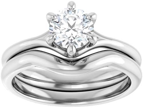 14K White 5.8 mm Round Engagement Ring Mounting (8)