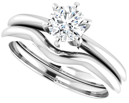 14K White 5.2 mm Round Solitaire Engagement Ring Mounting (10)