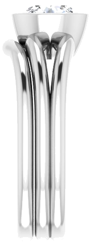 Sužadėtuvių Žiedas „Bezel-Set Solitaire“ 585 Baltojo Aukso Round 6.5mm (9)