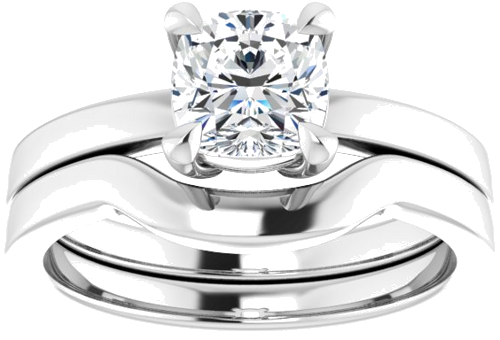 Sužadėtuvių Žiedas „Solitaire“ 585 Baltojo Aukso Cushion 6mm (8)