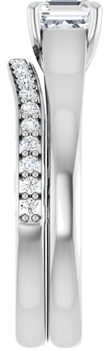 Sužadėtuvių Žiedas „Solitaire“ 950 Platinos Asscher 5mm (18)