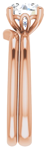 Sužadėtuvių Žiedas „Solitaire“ 585 Rožinis Aukso Round 7mm (9)