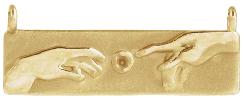 Pakabukas „Creation of Adam“ 585 Geltonojo Aukso Round 1.2mm (1)