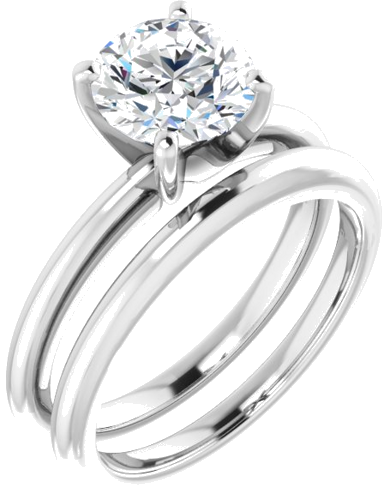 Sužadėtuvių Žiedas „Solitaire“ 950 Platinos Round 7.4mm (6)