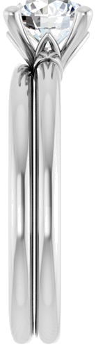 Sužadėtuvių Žiedas „Solitaire“ 585 Baltojo Aukso Round 6.5mm (9)