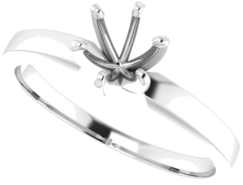 Sužadėtuvių Žiedas „Solitaire“ 585 Baltojo Aukso Round 5mm x 5.3mm (5)