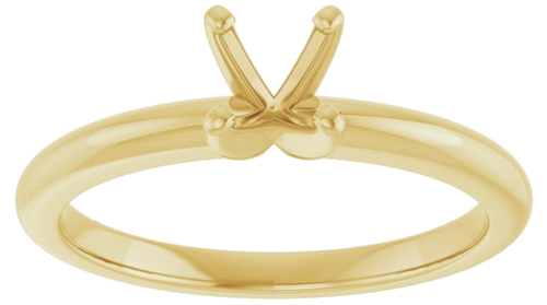 10K Yellow  5.2 mm Round Solitaire Engagement Ring Mounting (3)