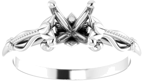 Sužadėtuvių Žiedas „Sculptural-Inspired Solitaire“ 585 Baltojo Aukso Round 6.5mm (3)