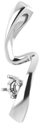 14K White  3.5 mm Round Pendant Mounting (2)