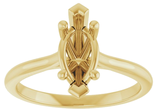14K Yellow 10x5 mm Marquise V-Prong Engagement Ring Mounting (3)