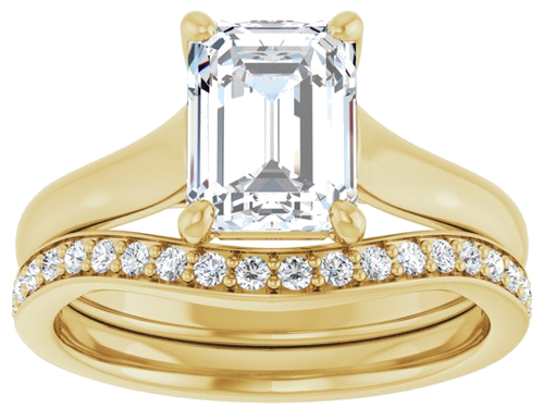 Sužadėtuvių Žiedas „Solitaire“ 585 Geltonojo Aukso Emerald 8mm x 6mm (8)