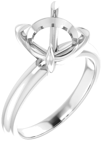 14K White 9.4 mm Round Solitaire Engagement Ring Mounting (1)