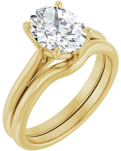 14K Yellow  9x7 mm Oval Solitaire Engagement Ring Mounting (6)