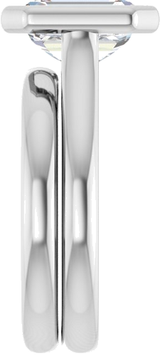 Sužadėtuvių Žiedas „Bezel-Set Solitaire“ 950 Platinos Emerald 9mm x 7mm (9)
