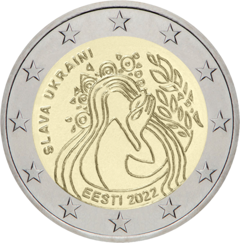 2022 Естония Монета от 2 евро Слава за Украйна (2)