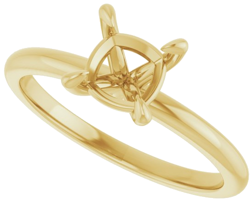 Sužadėtuvių Žiedas „Solitaire“ 585 Geltonojo Aukso Cushion 6mm (5)