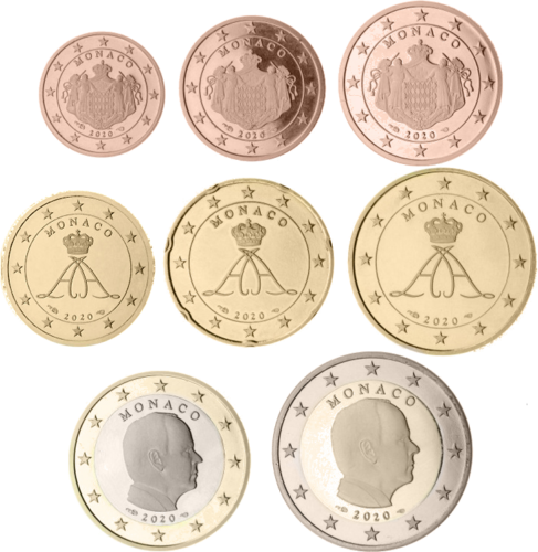 2020 Monaco Euro coin BU set (2)