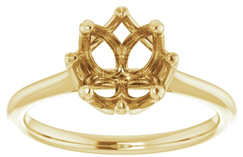 14K Yellow 7.4 mm Round Solitaire Engagement Ring Mounting (3)