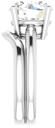 Sužadėtuvių Žiedas „Solitaire“ 585 Baltojo Aukso Round 10mm (9)