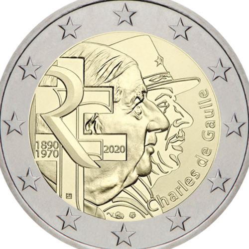 2020 Франция Монета от 2 евро Шарл де Гол (2)