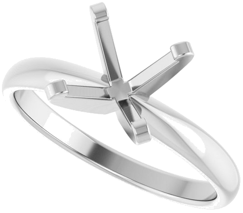 14K White 7.8-8.6 mm Round Solitaire Engagement Ring Mounting (5)