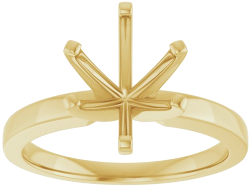 14K Yellow 10x8 mm Oval Solitaire Engagement Ring Mounting (3)