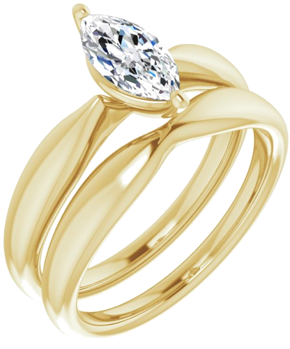 Sužadėtuvių Žiedas „Solitaire“ 585 Geltonojo Aukso Marquise 9mm x 4.5mm (6)