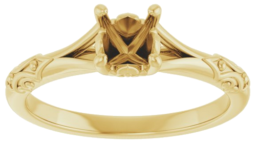 Sužadėtuvių Žiedas „Solitaire Split Shank“ 585 Geltonojo Aukso Round 5.2mm (3)