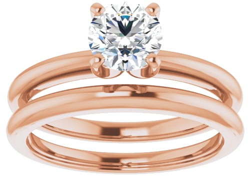 14K Rose  5.8 mm Round Solitaire Engagement Ring Mounting (8)