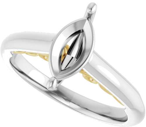 14K White   Yellow 10x5 mm Marquise Engagement Ring Mounting (5)