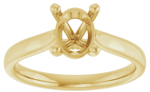 Sužadėtuvių Žiedas „Solitaire“ 585 Geltonojo Aukso Oval 8mm x 6mm (3)