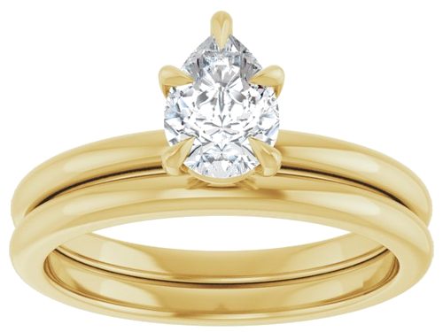 Sužadėtuvių Žiedas „Solitaire“ 585 Geltonojo Aukso Pear Shape 7mm x 5mm (8)