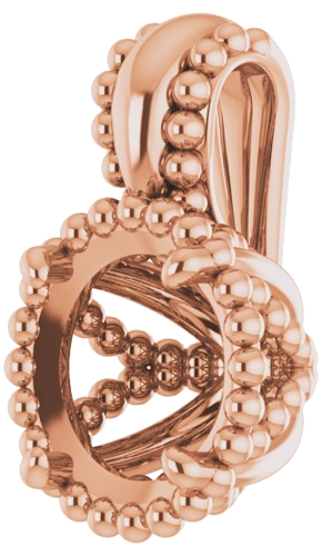 Pakabukas „Beaded“ 585 Rožinis Aukso Round 5.8mm (2)