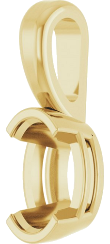 14K Yellow 6x4 mm Oval Solitaire Pendant Mounting (2)