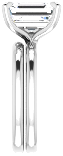 Sterling Silver  10x8 mm Emerald Solitaire Engagement Ring Mounting (9)