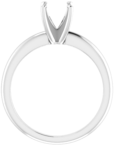 14K White  5 mm Square Solitaire Engagement Ring Mounting (2)