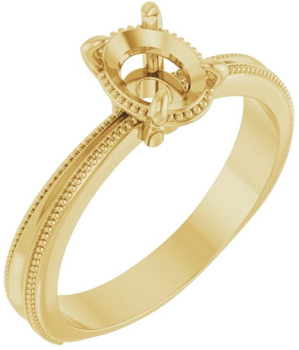 Sužadėtuvių Žiedas „Solitaire“ 585 Geltonojo Aukso Oval 8mm x 6mm (1)