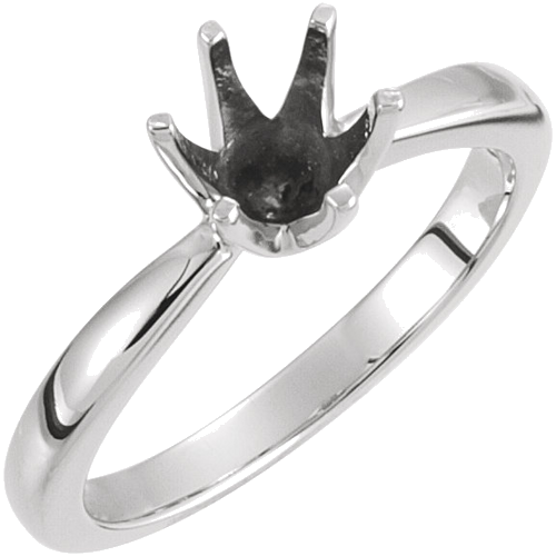 14K White 5.2 mm Round Tall 6-Prong Solstice Solitaire® Ring Mounting (1)