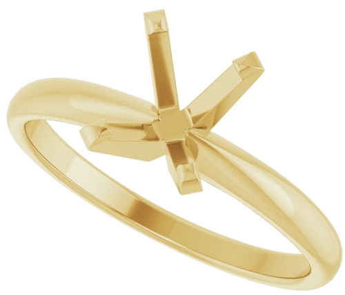 14K Yellow 8 x 6 mm Oval Solitaire Engagement Ring Mounting (5)