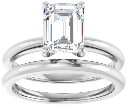 Sužadėtuvių Žiedas „Solitaire“ 585 Baltojo Aukso Emerald 8mm x 6mm (8)