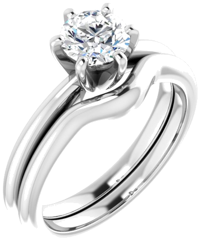 14K White  5.8 mm Round Solitaire Engagement Ring Mounting (6)