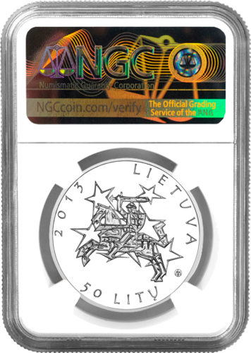 2013 Pirmininkavimas ES Tarybai Lietuva 50 litų sidabrinė moneta PF 70 ULTRA CAMEO (2)