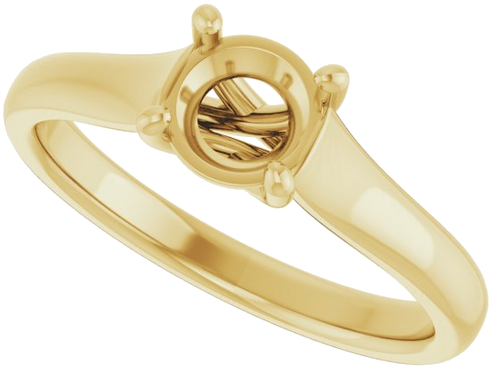 14K Yellow 5.8 mm Round Solitaire Engagement Ring Mounting (5)