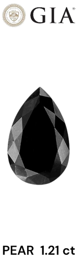 1.21 carat Fancy Black-VVS2 Natūralus Pear Deimantas (1)