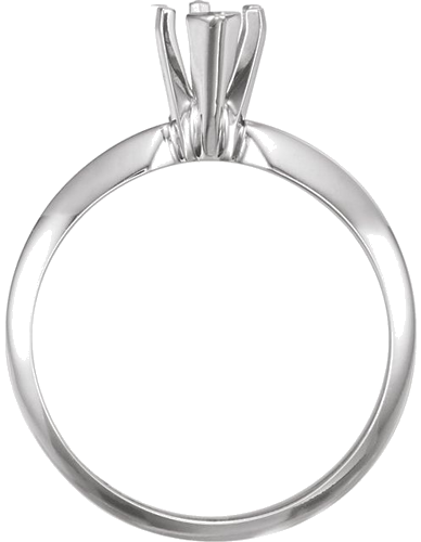 14K White 10X6 mm Pear Shape Six-Prong Solitaire Mounting with V-End (2)