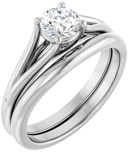 14K White 5.2 mm Round Solitaire Engagement Ring Mounting (6)